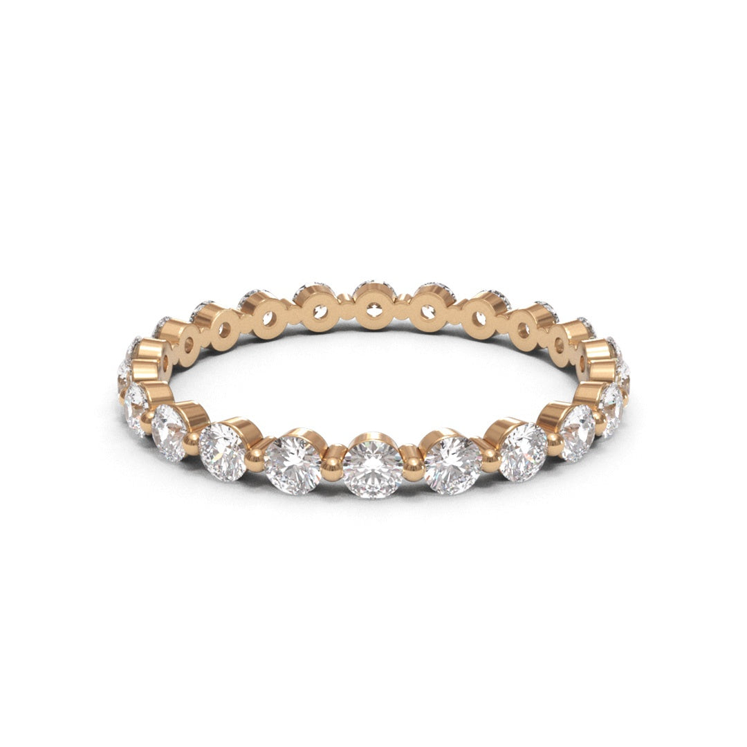 Pin Eternity Full Pave 18K White Gold 2mm band