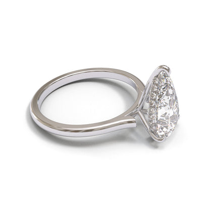 Pear Open Cathedral Hidden Halo 2mm band (setting only)