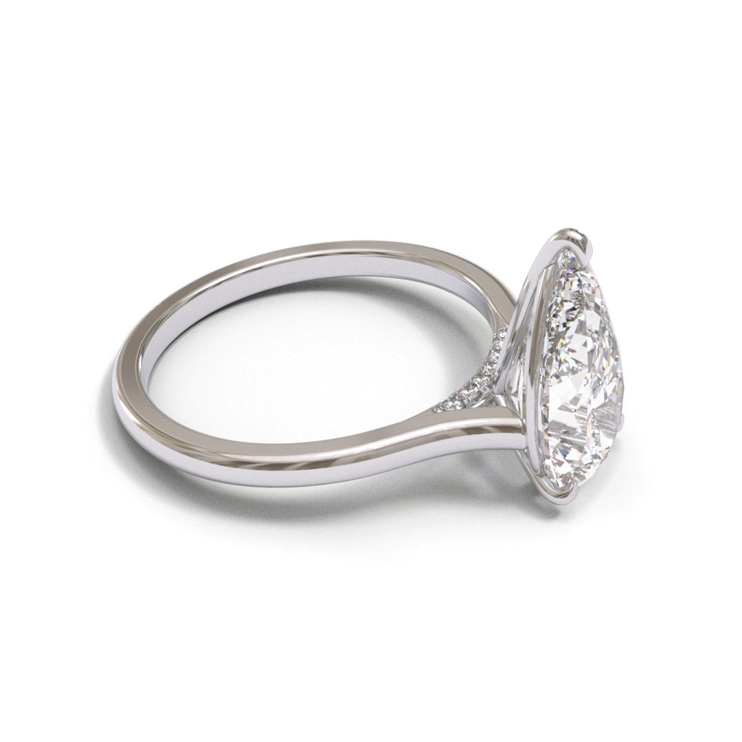 Pear Diamond Bridge Cathedral 2mm band (setting only)
