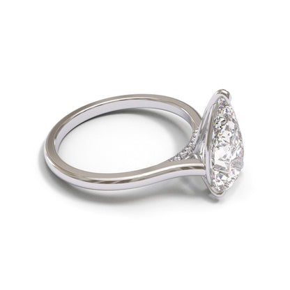 Pear Diamond Bridge Cathedral 2mm band (setting only)