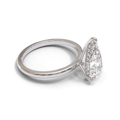 Pear Dome Hidden Halo 1.6mm band (setting only)
