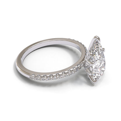 Pear Dome Tulip Pave 1.6mm band (setting only)
