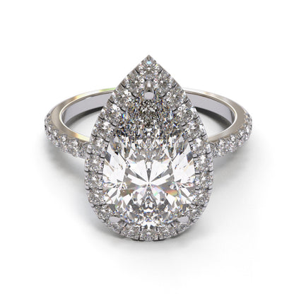 Pear Halo Pave 2mm band (setting only)