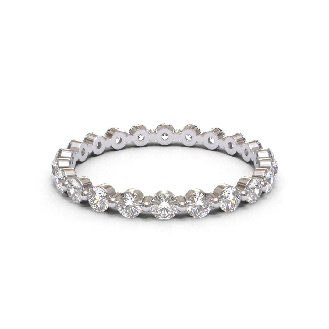 Pin Eternity Full Pave 18K White Gold 2mm band