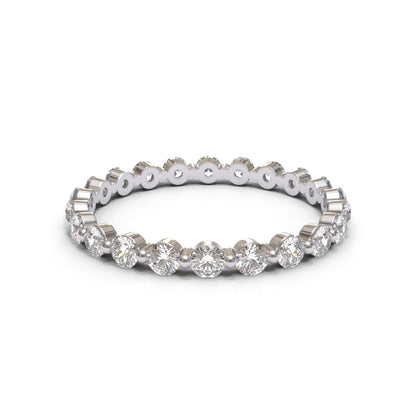 Pin Eternity Full Pave 18K White Gold 2mm band