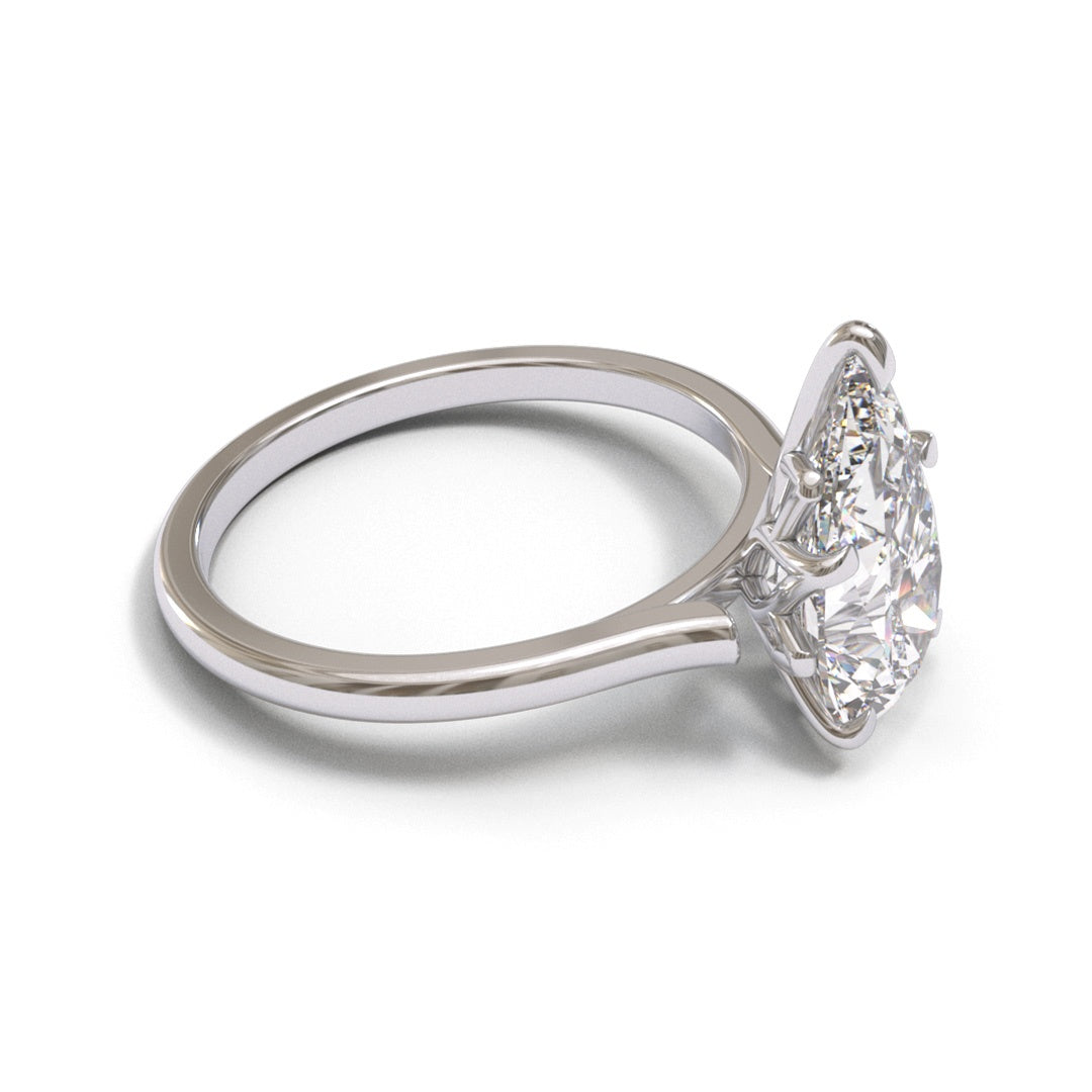 Pear Tulip Open Cathedral 2mm band (setting only)