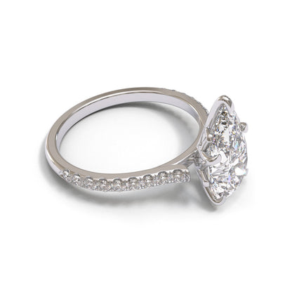 Pear Tulip Open Cathedral Pave 2mm band (setting only)