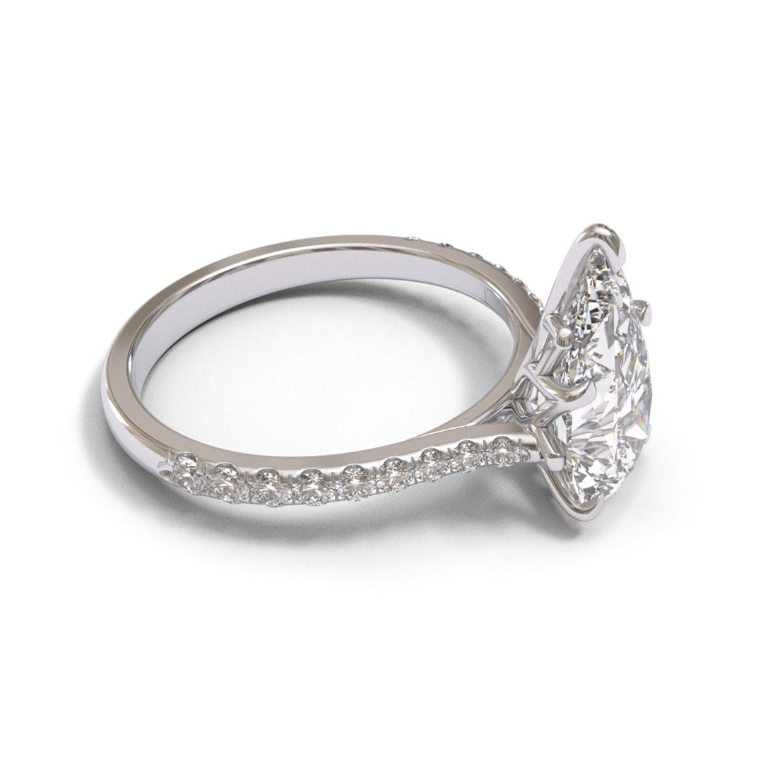 Tulip Tapered Cathedral Pave 1.6-2.6mm band (setting only)