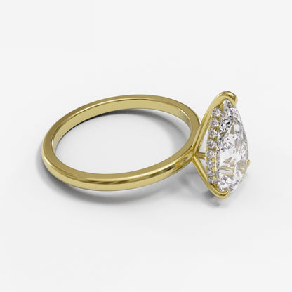 Pear Dome Hidden Halo 1.6mm band (setting only)