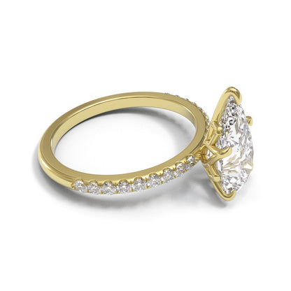 Pear Dome Tulip Pave 2mm band (setting only)