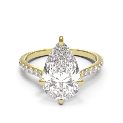 Pear NSEW Cathedral Open Pave 1.6mm band (setting only)