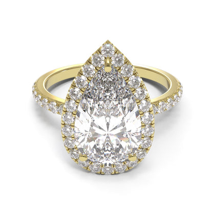 Pear Halo Pave 1.6mm band (setting only)