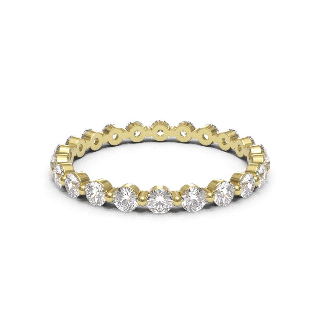 Pin Eternity Full Pave 18K White Gold 2mm band
