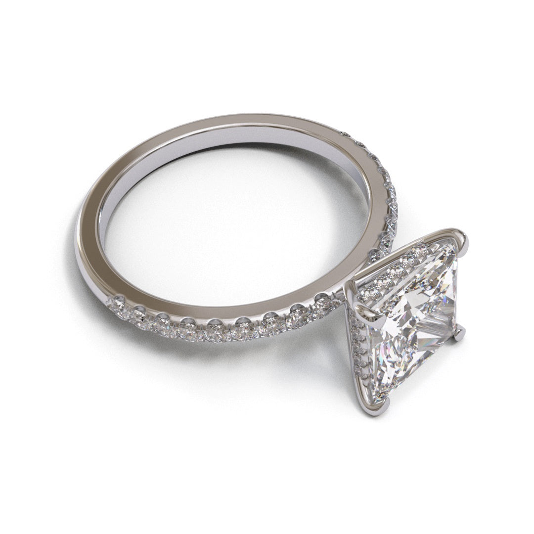 Princess Hidden Halo Pave 2mm band (setting only)