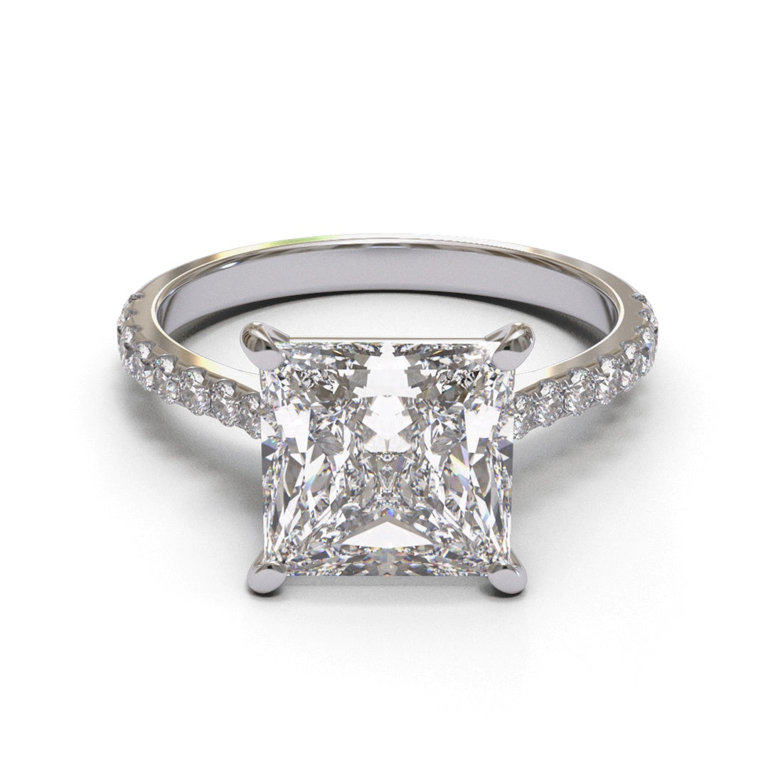 Princess Tapered Cathedral Pave 1.3-2.2mm band (setting only)