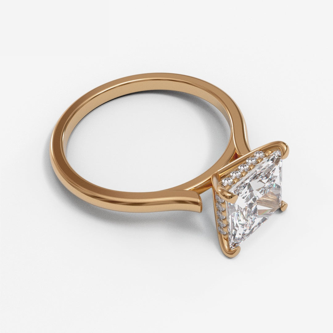 Princess Open Cathedral Hidden Halo 2mm band (setting only)