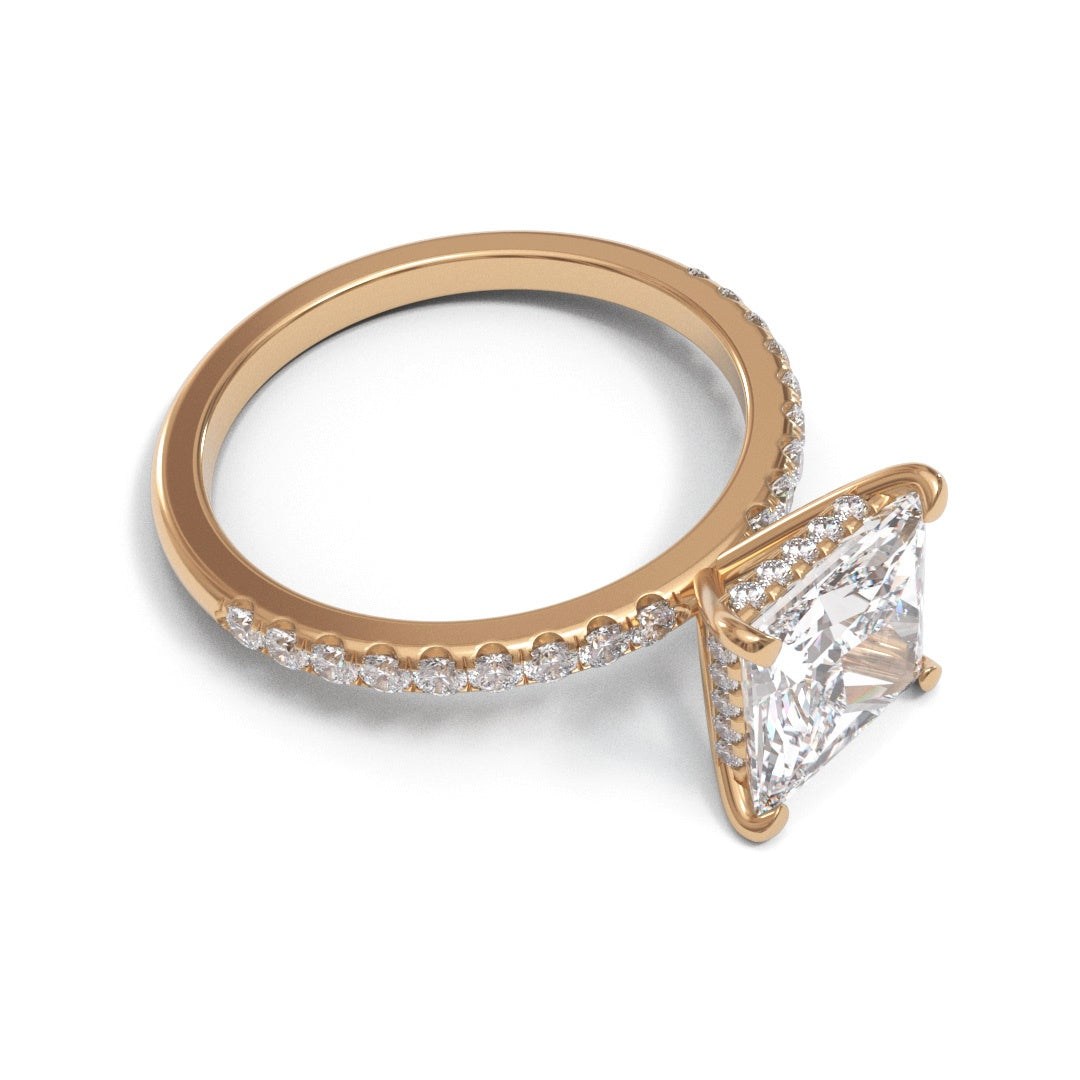 Princess Hidden Halo Pave 2mm band (setting only)