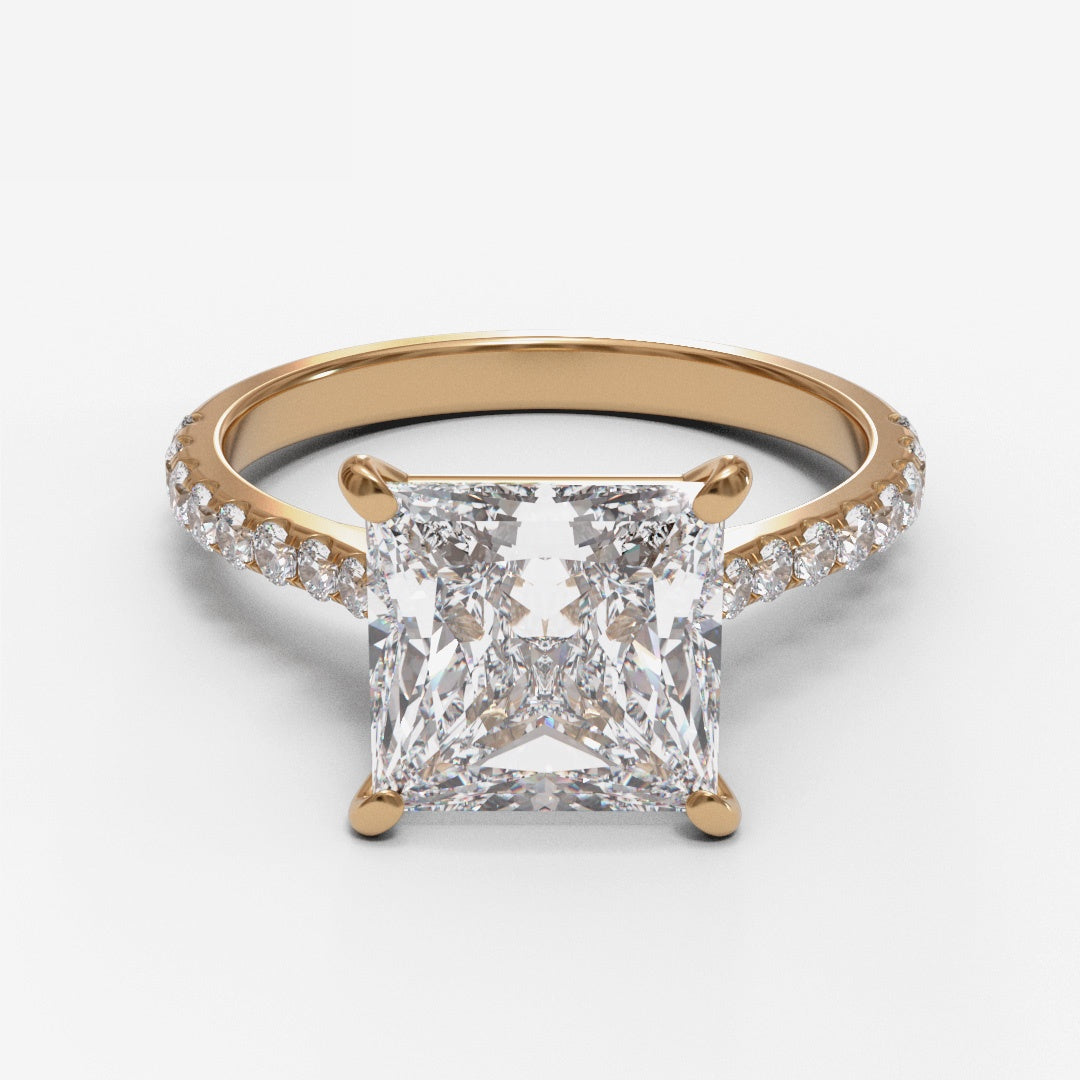 Princess Tapered Cathedral Pave 1.3-2.2mm band (setting only)
