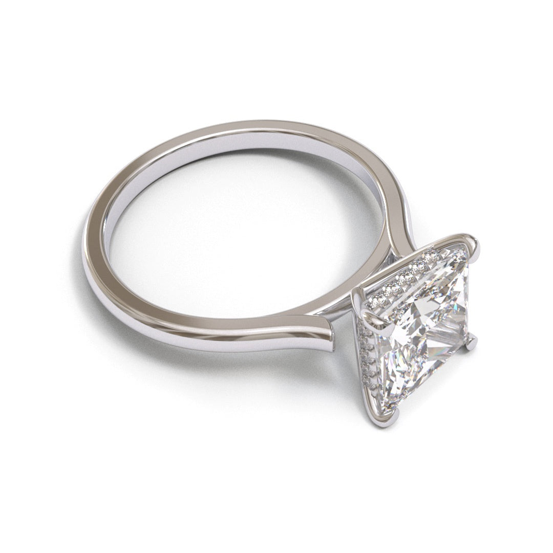 Princess Open Cathedral  Hidden Halo 1.6mm band (setting only)