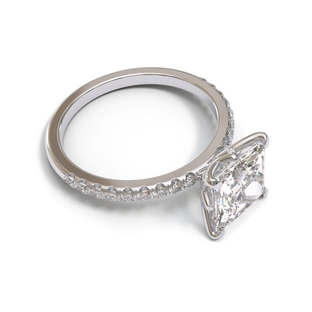 Princess Dome Tulip Pave 1.6mm band (setting only)