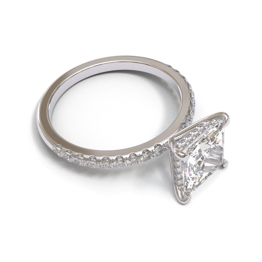 Princess Hidden Halo Pave 2mm band (setting only)