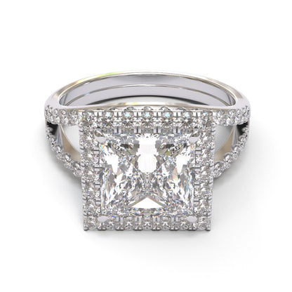 Princess Split Shank Halo Pave 3mm band (setting only)