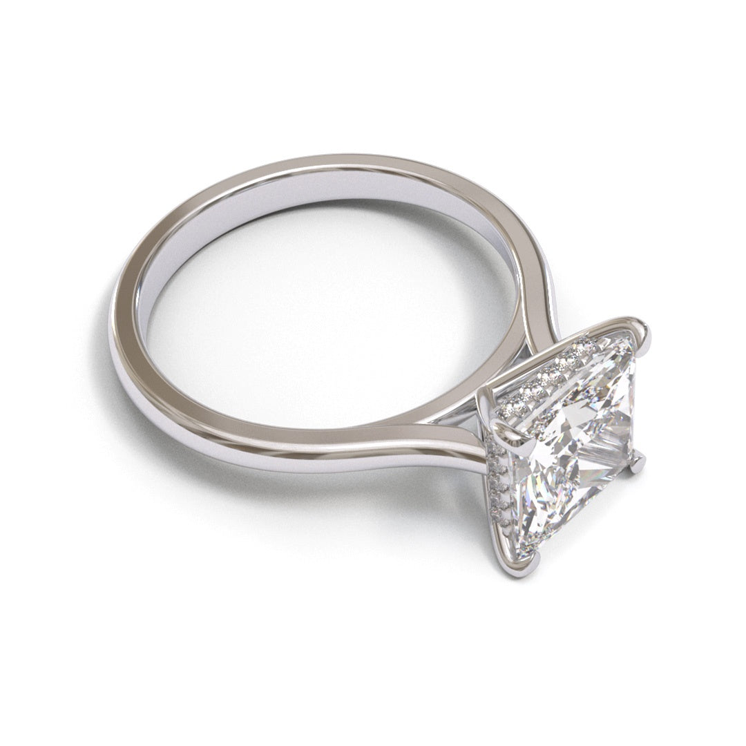 Princess Tapered Cathedral Hidden Halo 1.6-2.6mm band (setting only)