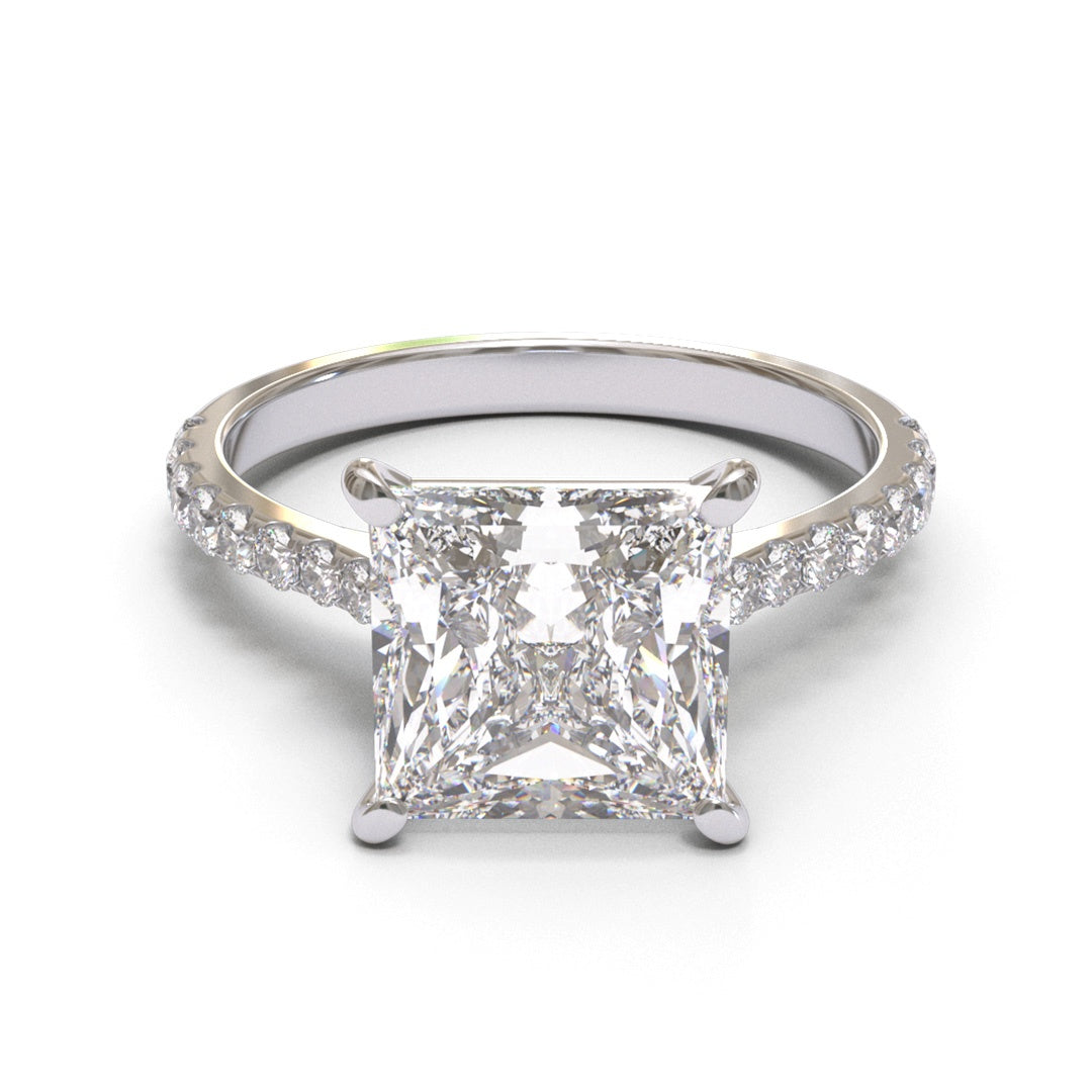 Princess Tapered Cathedral Pave 1.3-2.2mm band (setting only)
