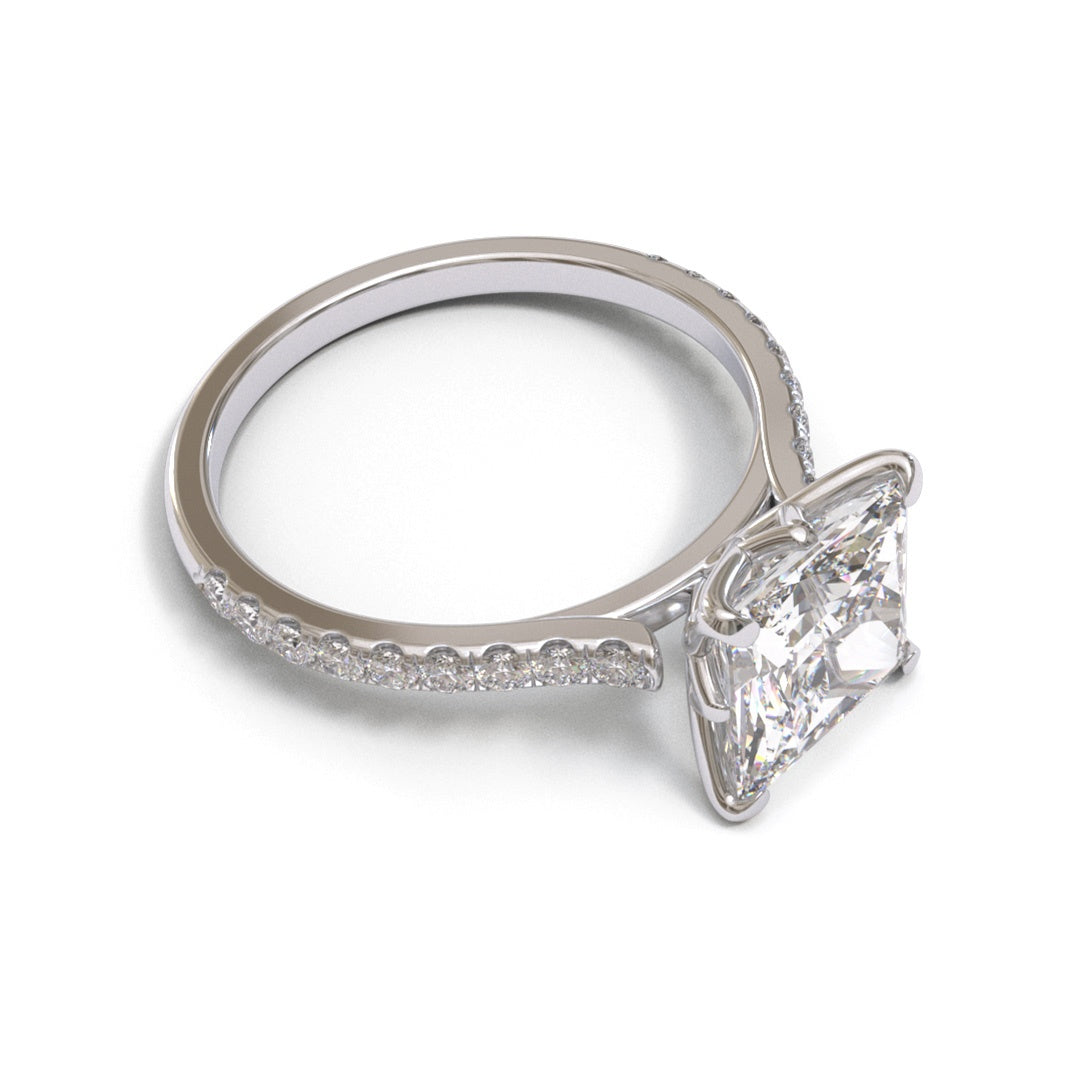 Princess Tulip Open Cathedral Pave 2mm band (setting only)