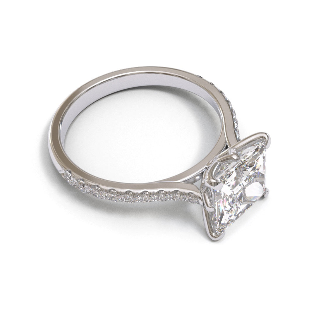 Princess Tulip Tapered Cathedral Pave 1.3-2.2mm band (setting only)