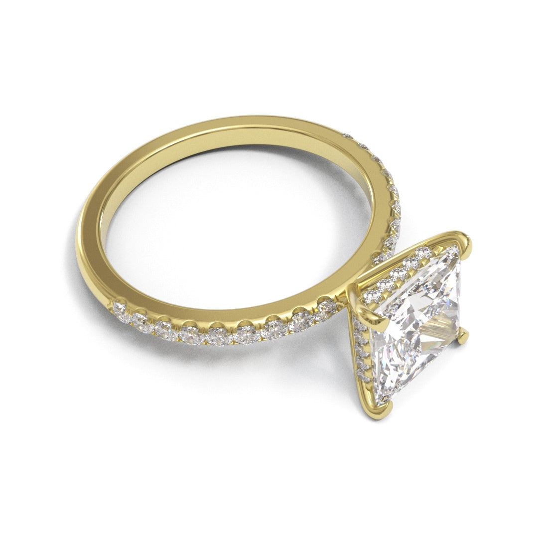 Princess Hidden Halo Pave 2mm band (setting only)