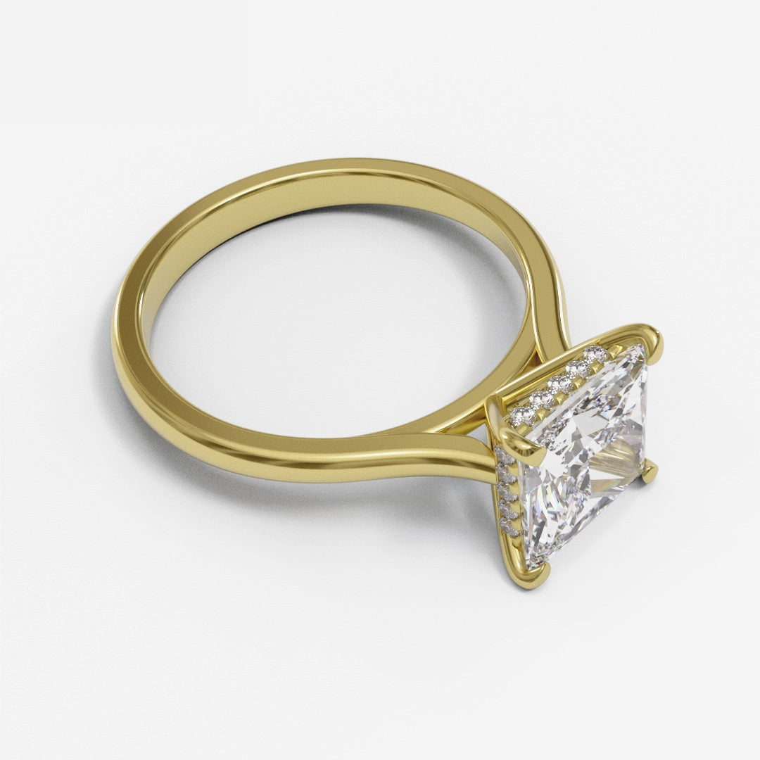 Princess Tapered Cathedral Hidden Halo 1.6-2.6mm band (setting only)