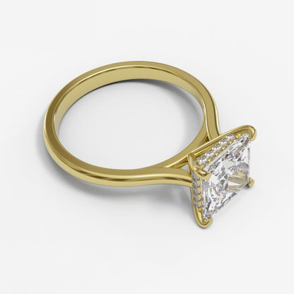 Princess Tapered Cathedral Hidden Halo 1.6-2.6mm band (setting only)