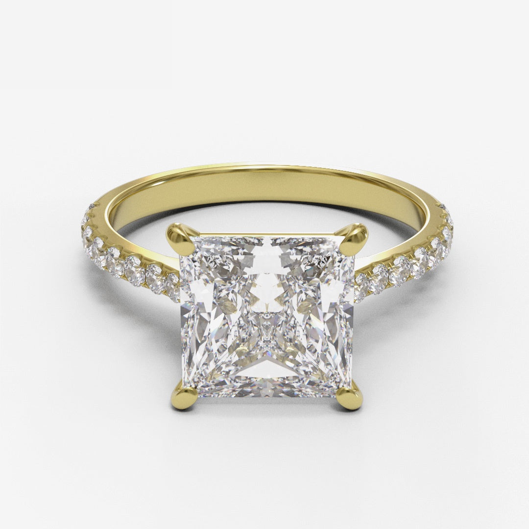 Princess Tapered Cathedral Pave 1.3-2.2mm band (setting only)
