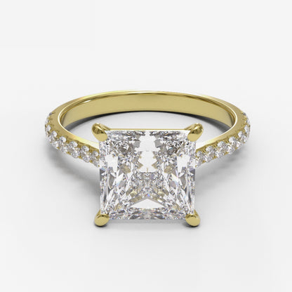 Princess Tapered Cathedral Pave 1.3-2.2mm band (setting only)