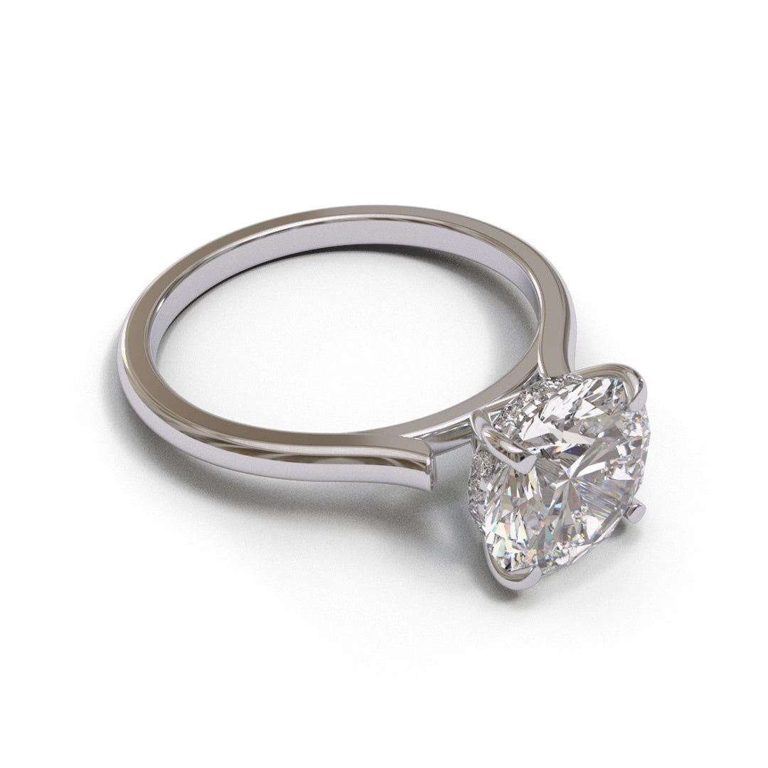 Round Open Cathedral Hidden Halo 1.6mm band (setting only)