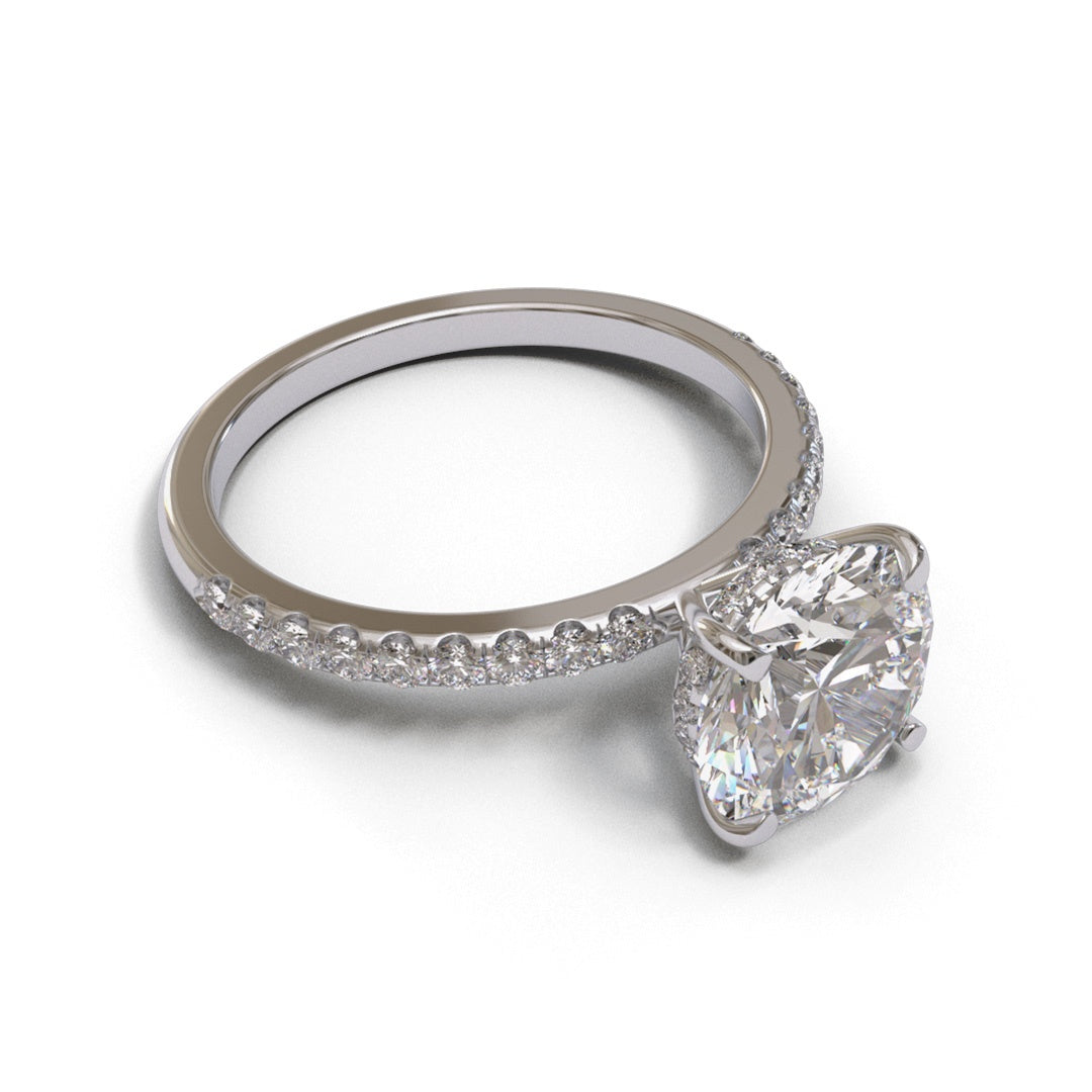 Round Hidden Halo Pave 2mm band (setting only)