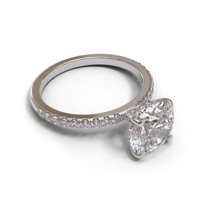 Round Hidden Halo Pave 2mm band (setting only)
