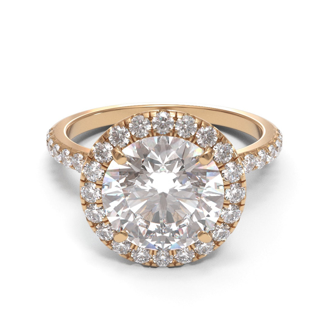 Round Halo Pave 2mm band (setting only)