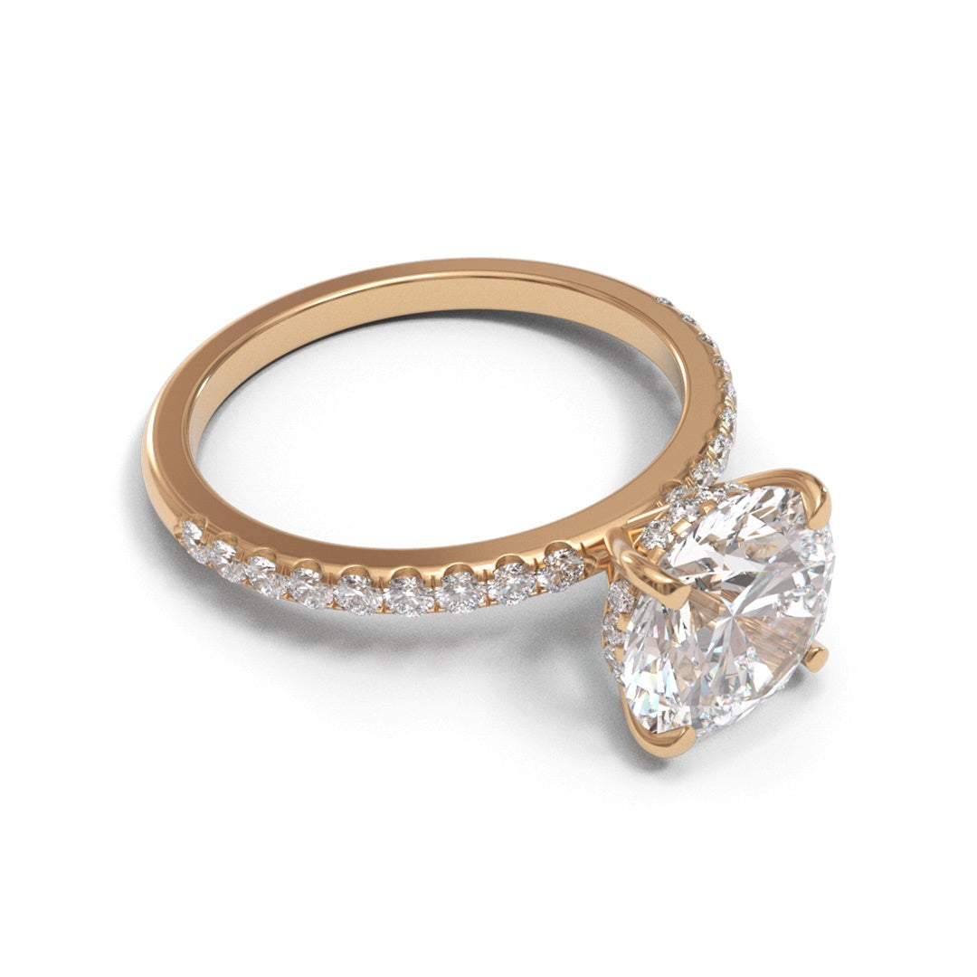 Round Hidden Halo Pave 2mm band (setting only)