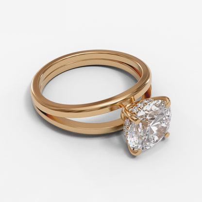 Round Split Shank Hidden Halo 3mm band (setting only)