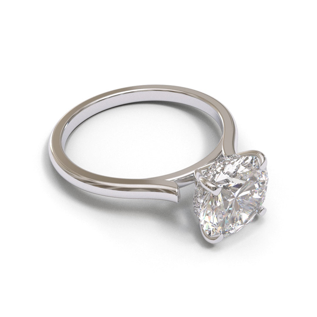 Round Open Cathedral Hidden Halo 1.6mm band (setting only)