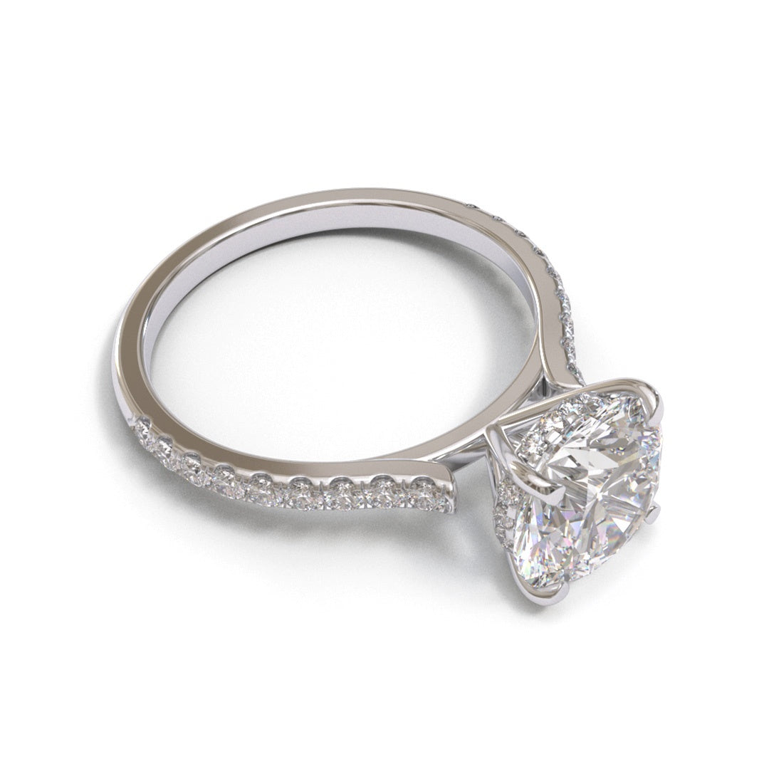 Round Open Cathedral Hidden Halo Pave 2mm band (setting only)