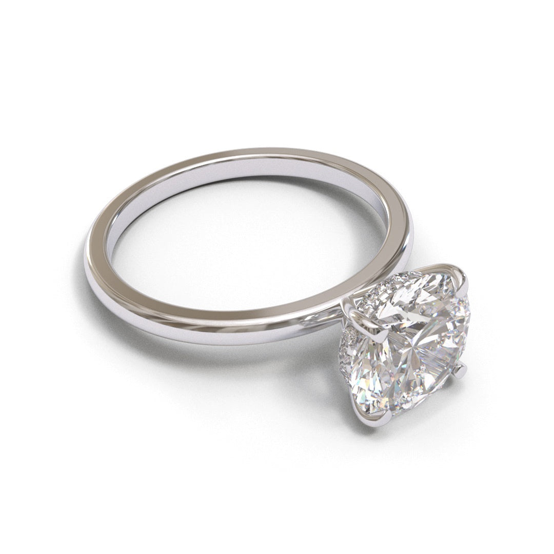 Round Dome Hidden Halo 1.6mm band (setting only)
