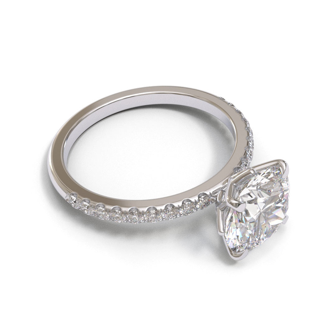 Round Dome Tulip Pave 2mm band (setting only)