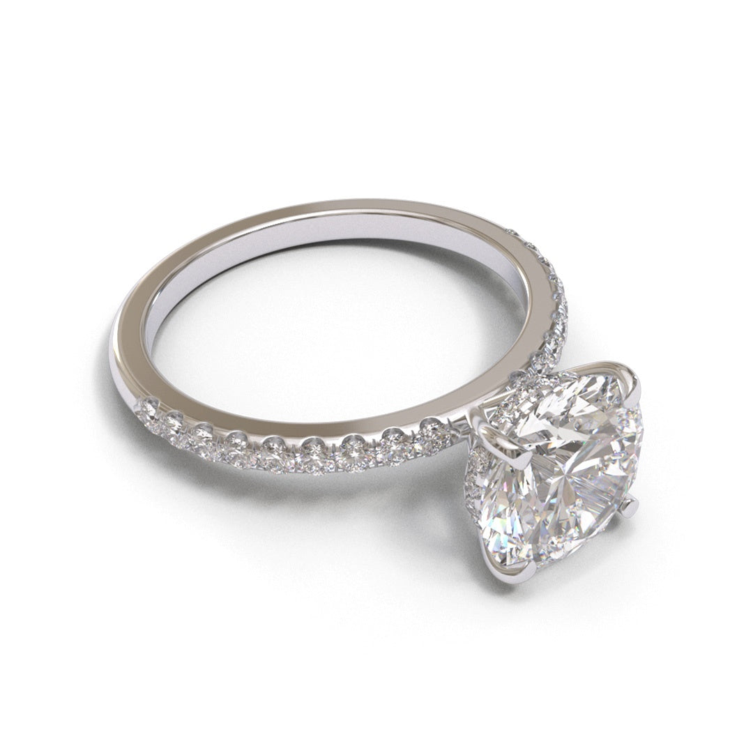 Round Hidden Halo Pave 2mm band (setting only)