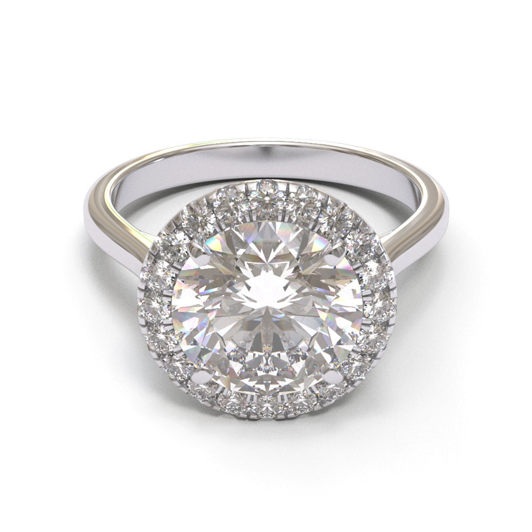 Round Tapered Cathedral Halo 1.6-2.6mm band (setting only)