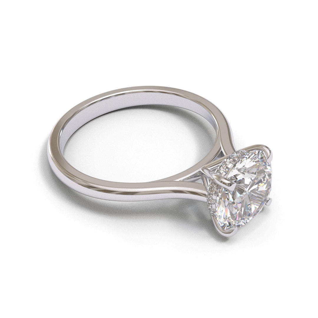 Round Tapered Cathedral Hidden Halo 1.6-2.6mm band (setting only)