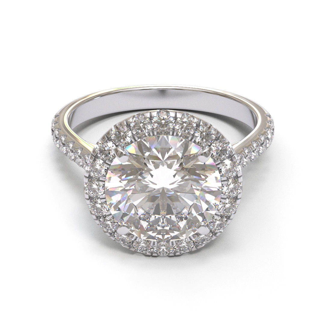 Round Tapered Cathedral Halo Pave 1.6-2.6mm band (setting only)