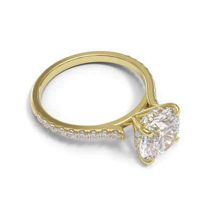 Round Open Cathedral Hidden Halo Pave 2mm band (setting only)